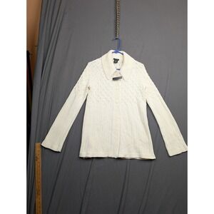 Calvin Klein Jeans Cable Knit Cardigan Cream Ivory Women's Size L
